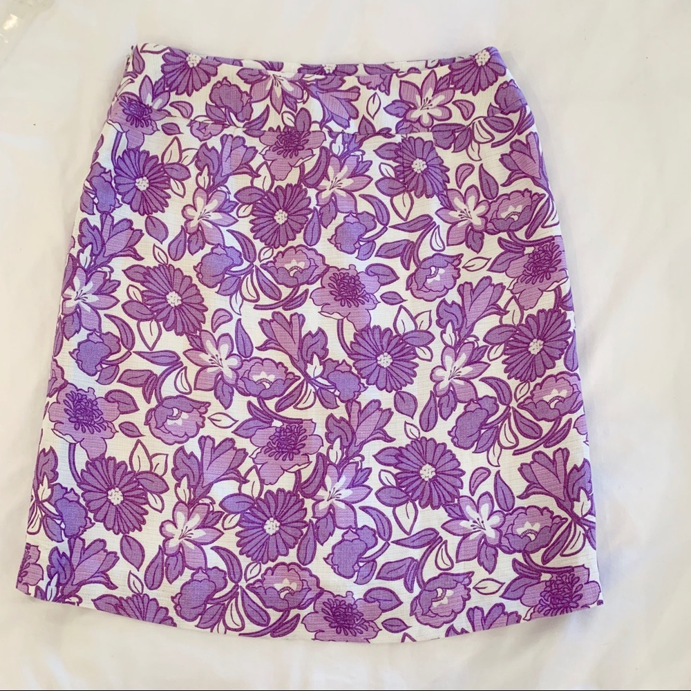 NWOT 2/$10 Ann Taylor skirt lavender white floral